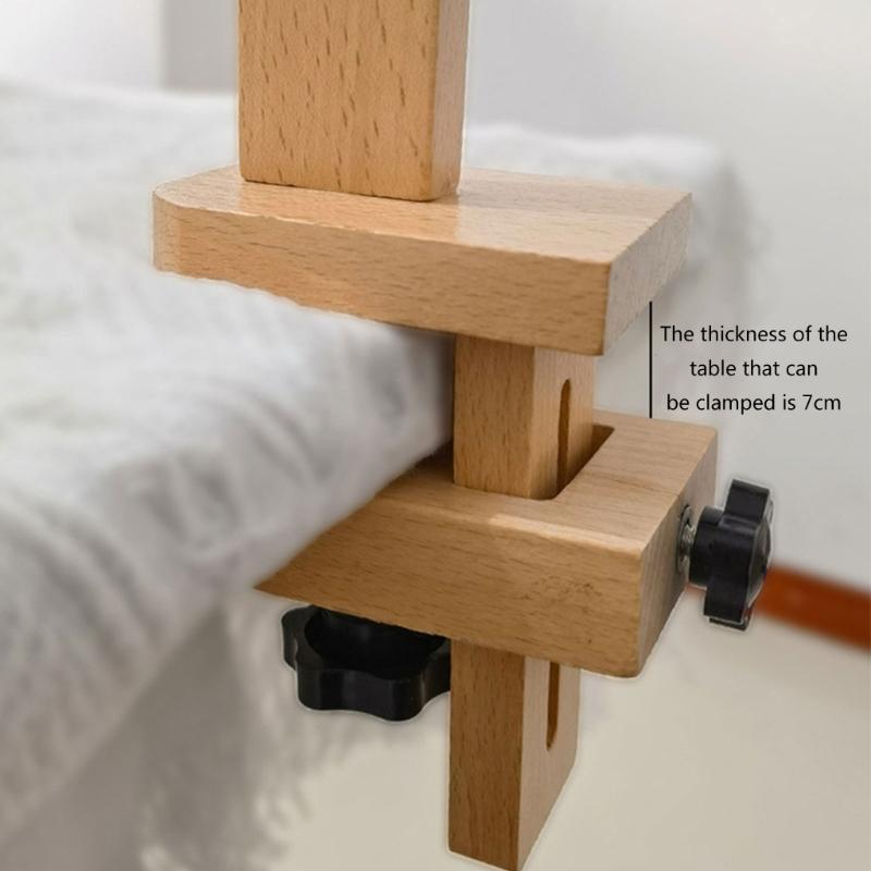 Adjustable Rotated Embroidery Hoop Stand 360 Degree Rotating Embroidery Frame Stand Wooden Cross Stitching Hoop Stand