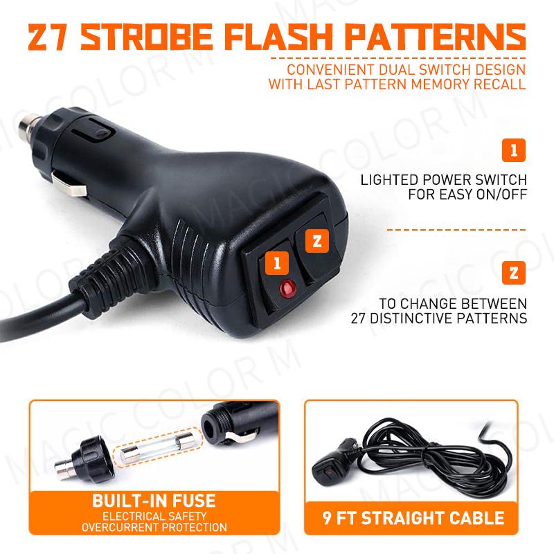 40 LED Strobe Licht Notfall Flash Warnung Lampe Auto Windschutzscheibe Bar Verkehrs Advisor Taschenlampe Rot Blau Auto Zubehör 12V-24V