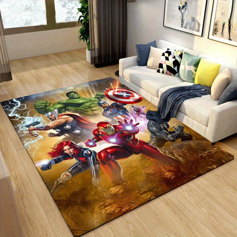 1pc Avengers Pattern Area Rug Soft Flannel Floor Mat for Living Room,Office,Bedroom and Carpet