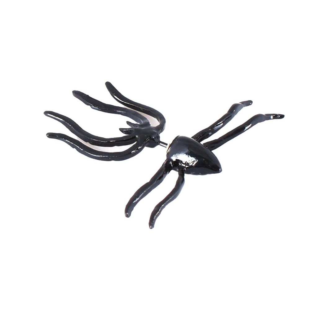 

Подарунки для вечірок. Чорні сережки. Модні сережки-павуки. Дівчина