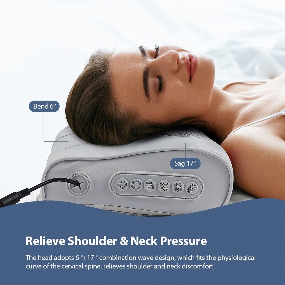 Electric Pillow Massager Neck Shoulder Massage Pillow Waist Back Kneading Massage Cushion Head Massager Neck Cervical Masajeador