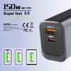 150W Dual Port USB & Type-C Charger, PD 22.5W Fast Charging Adapter