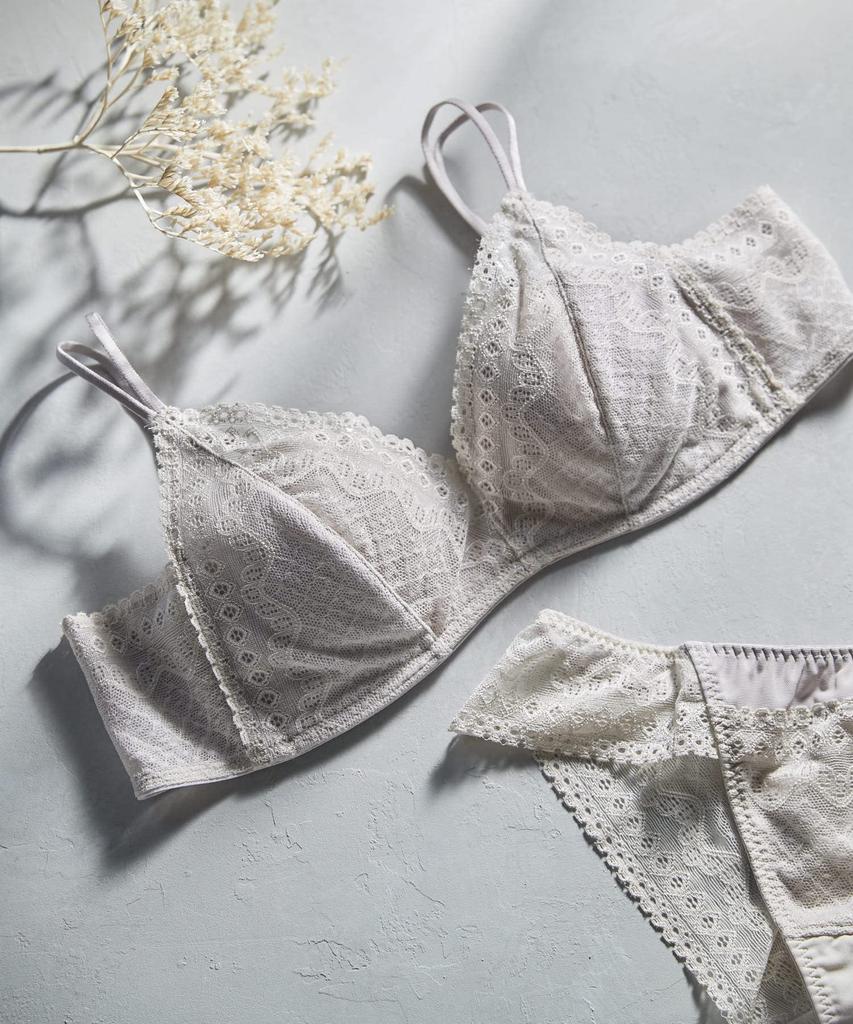 comfortable and high side BE M [Unnanacool] Non-wired bra, beautiful, design, A60/B60 compatible, [364 lace], bra, wireless, JB3510, women's,
