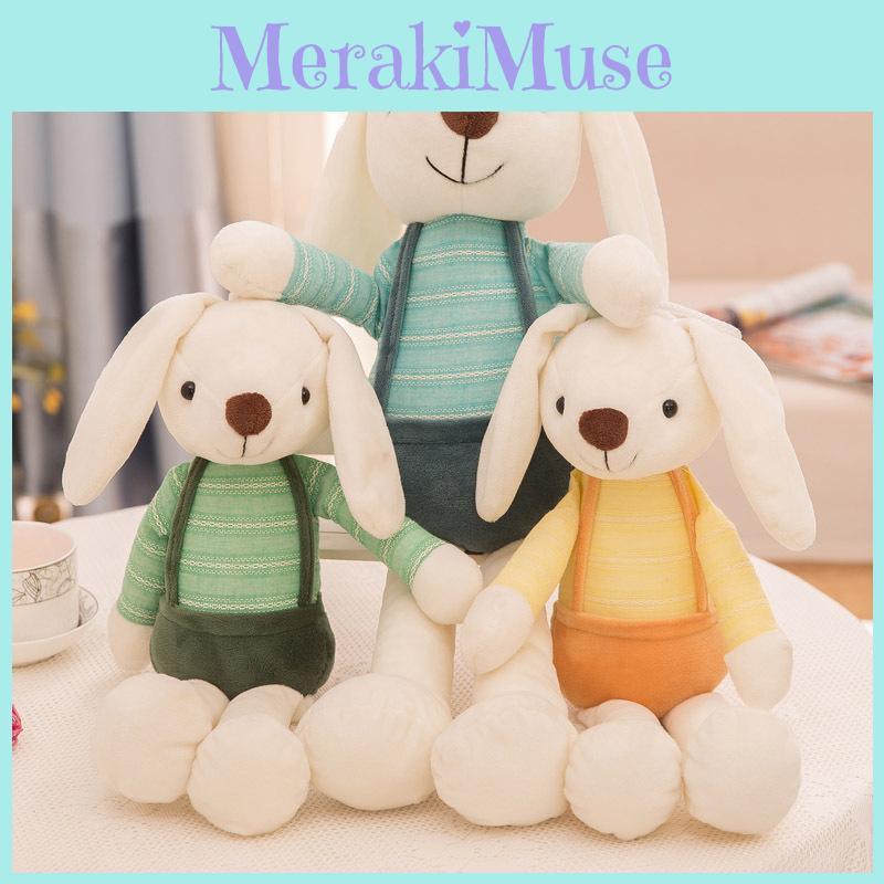Cartoon Long Cuddly Eared Bunny Plush Toy Vest Stuffed Animal Doll Gift Kids
