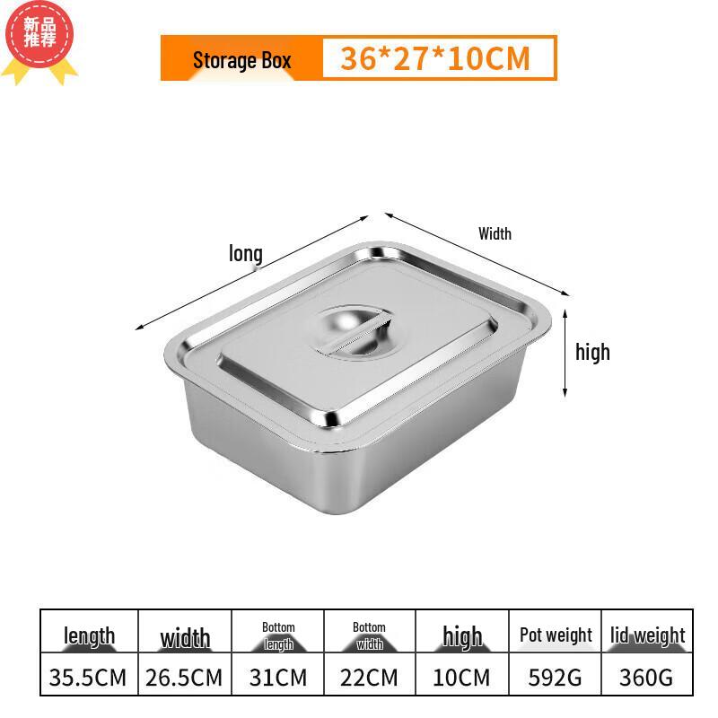 Huihuang Stainless Steel Rectangular Refrigerator Storage Container