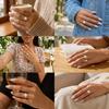 New Design Simple Retro Imitation Pearl Rings for Women Micro Paved Zircon Brass Finger Ring Wedding Party Light Luxury Jewelry