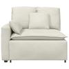 Modular Sofa End Module with Armrest and Cushions Cream 100 Cm