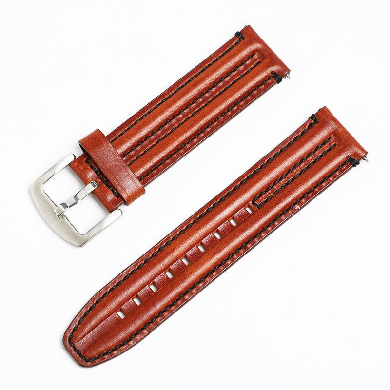 Calfskin Switch Ear Strap 20mm22mm Double Bone Three-dimensional Leather Watch Strap Personalized Accessories