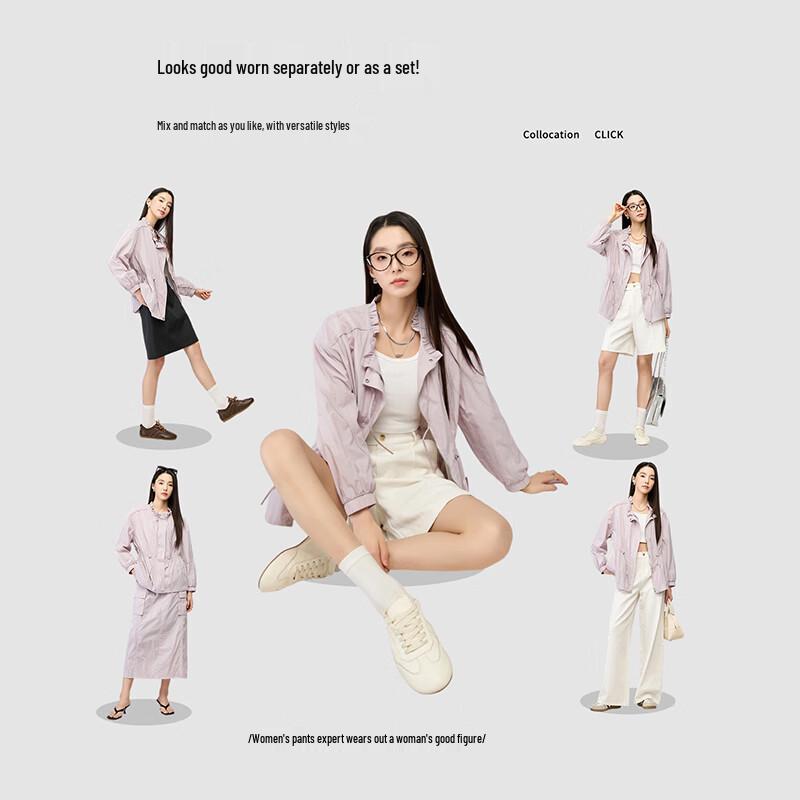 YERAD Women's Ruffled Collar Lightweight Jacket