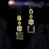 Boucles d'oreilles Zirconia Luxe Léger Longue Frange Carré Niche Boucles d'oreilles Haut de gamme Aiguille en Argent 925 Tempérament Boucles d'oreilles Polyvalentes Femme 2026