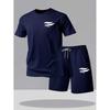Summer Mesh Short Sleeve Ice Silk Men's Suit: Quick-Drying T-Shirt & Trendy Running Shorts Set