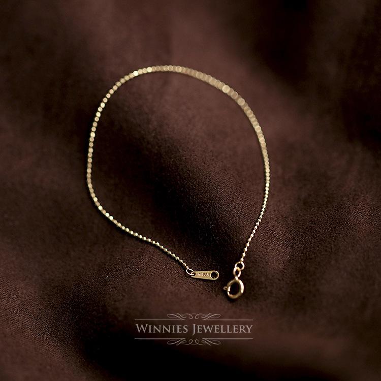 Xin Zhe Mei S925 Sterling Silver Gold-Plated Women’s Light Luxury Fine Gold Bean Bracelet