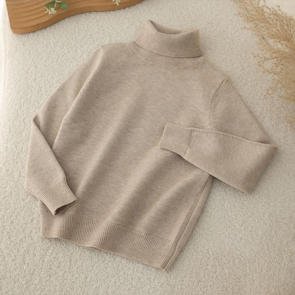 2025 Kinder Wollrollkragenpullover - Jungen Koreanischer Stil Einfarbiger Pullover Strickware