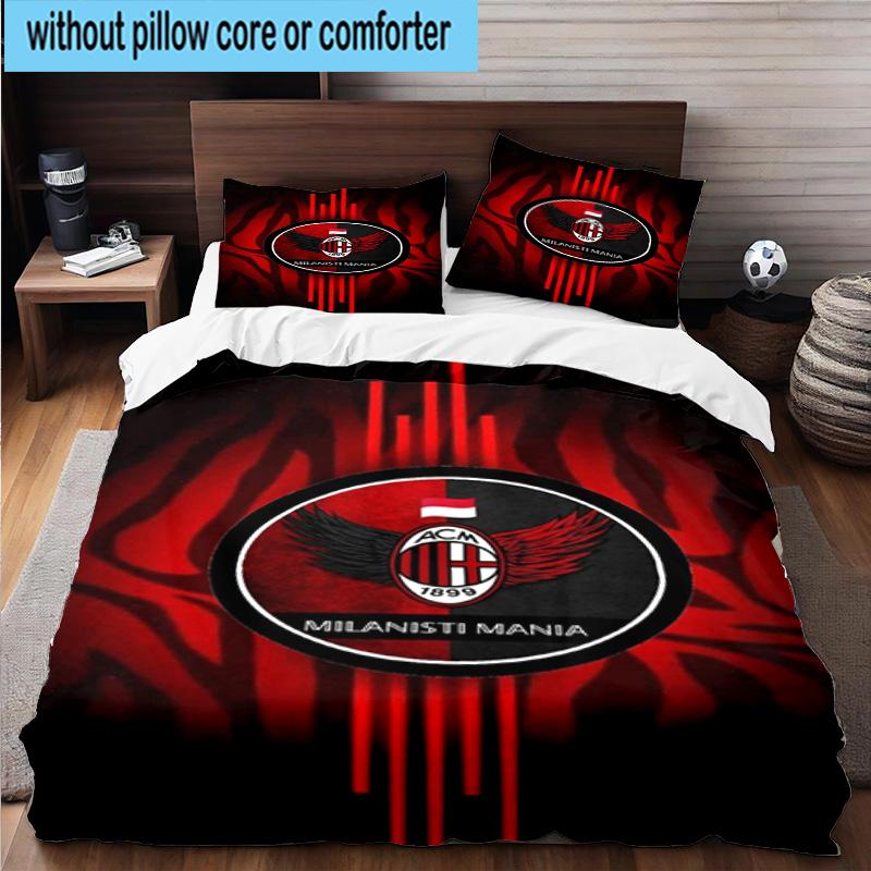 3PCS Ac Football Club 3pcs Bedding,Including 3PCS Duvet Cover And 2pcs Pillowcases Perfect for Christmas,Ideal for Bedroom, Dormitory