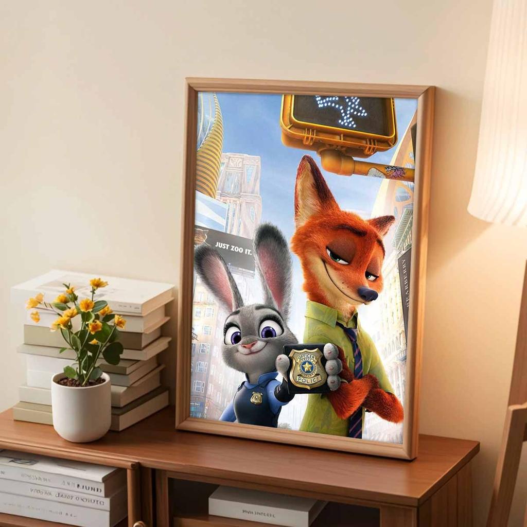 Full Round Diamond Painting The Rabbit and The Fox Art Rhinestone Picture Mosaic DIY 5D Cross Stitch Embroidery Home Decoration