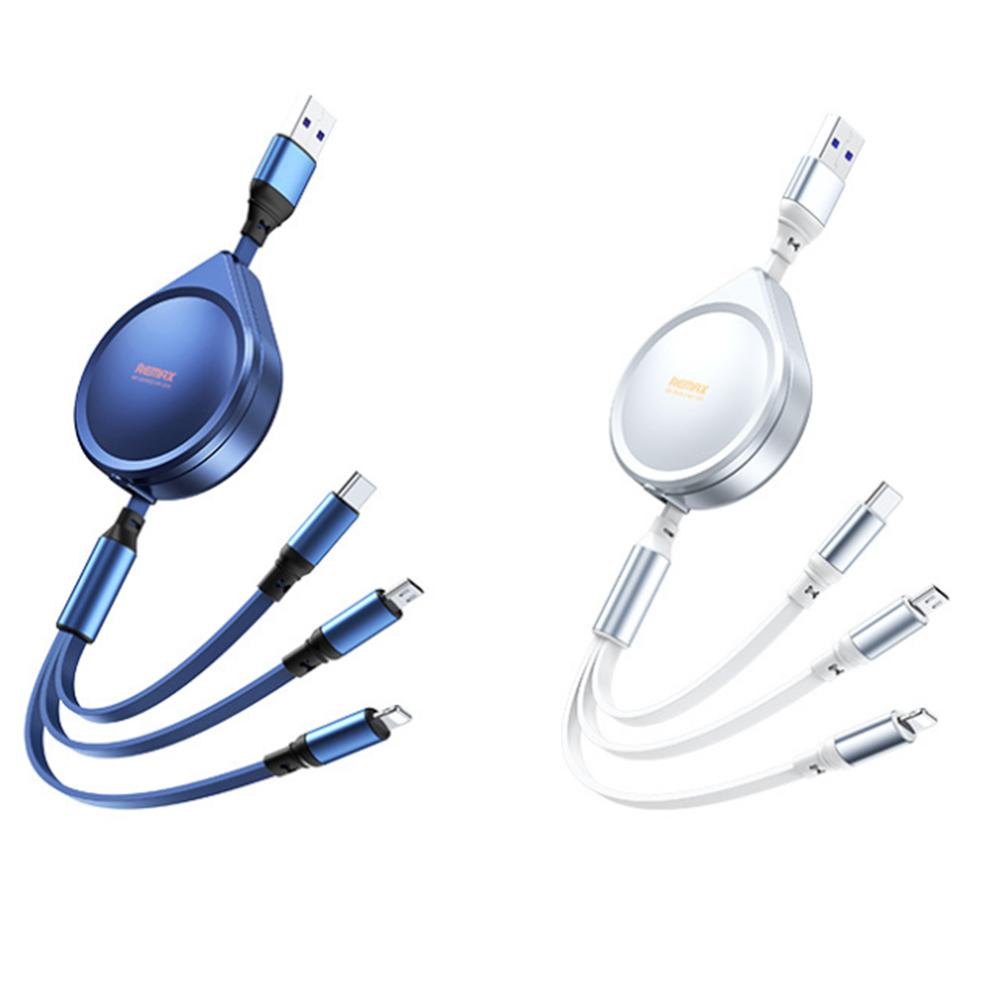 Remax Telescopic Data Cable Mobile Phone 3a Fast Charging Cable Micro Usb Type-c Interface Compatible For Iphone