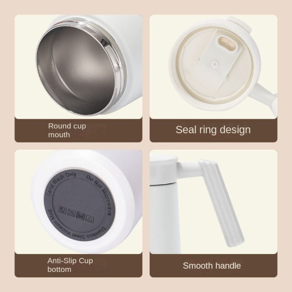 Leakproof Insulated Coffee Mug Simple Vacuum Flask Household Stainless Steel Cup  Office/School