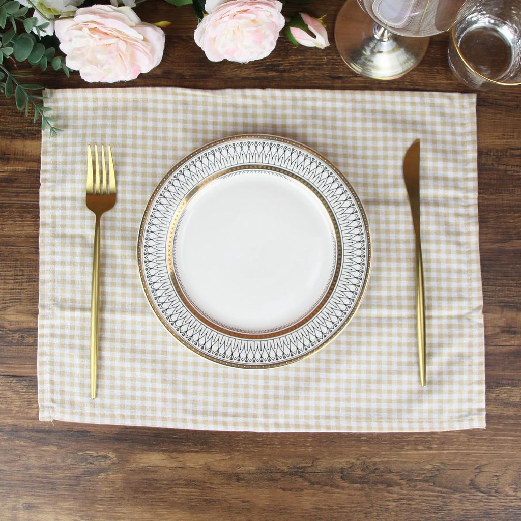 5-Color 30x40cm Plaid Polyester-Cotton Napkin & Placemat: Heat-Insulating, Tea Towel, Photo Background