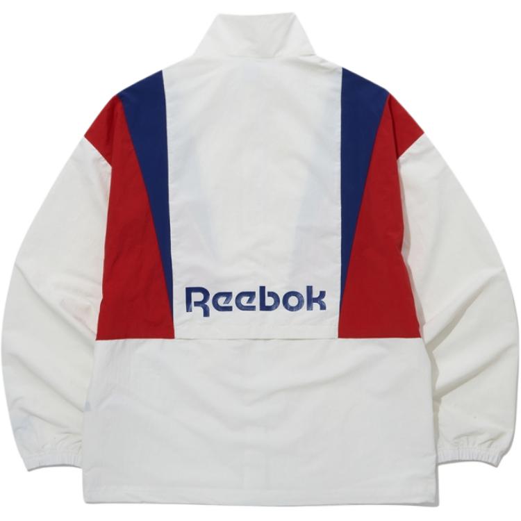 Reebok Twin Vector Zip Collar Color Block Long Sleeve Windbreaker Men Windbreaker Off-White REJU4EJ39OW