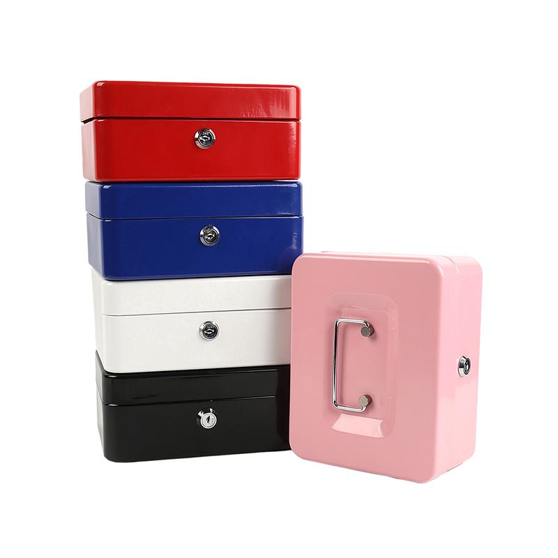 Practical Mini Petty Cash Money Box Stainless Steel Security Lock Lockable Safe Small Fit For House Decoration