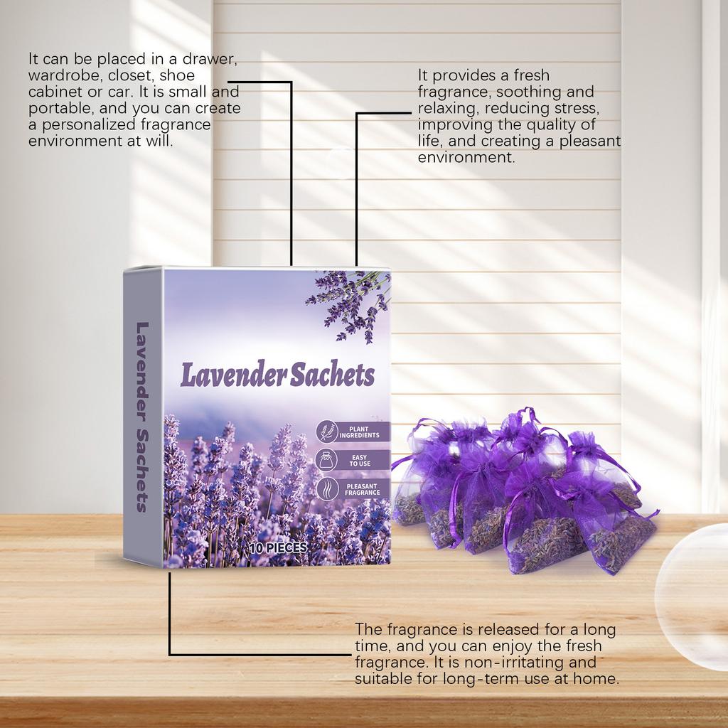 10 Pezzi Sacchetti Aromatici alla Lavanda Anti Muffa e Anti Tarme Sacchetti di Lavanda Essiccata Perfetti per Rilassamento e Rinfrescare