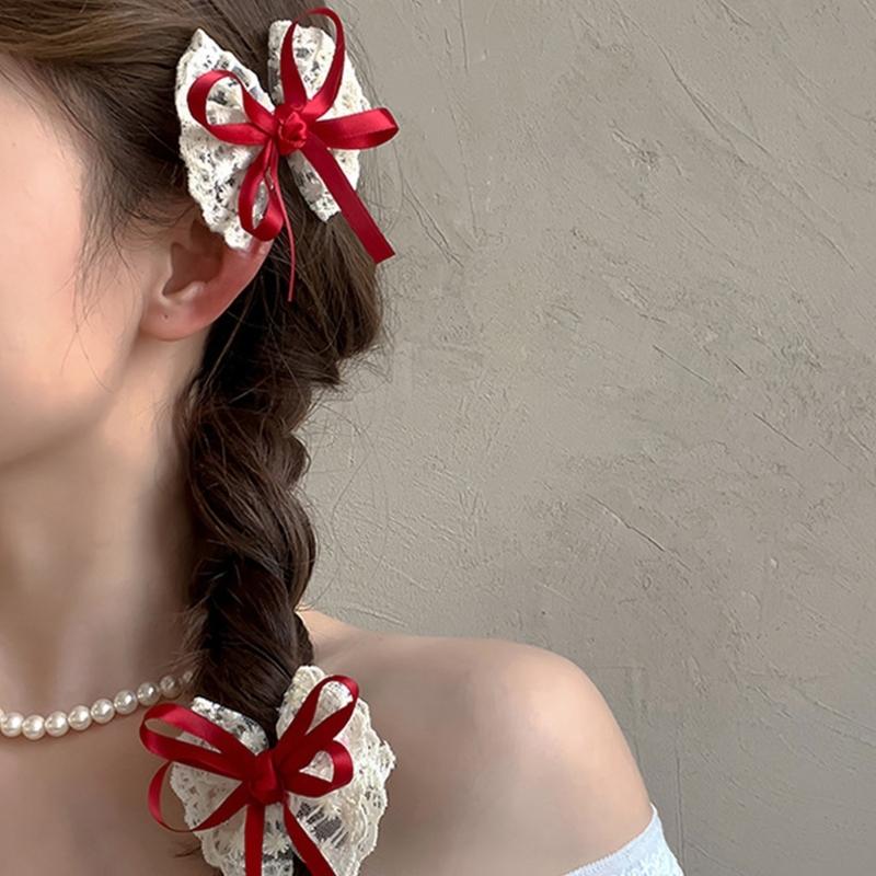 Adorable Lace Trimmed Hair Bows Hairpins for Infants Comfortable Baby Hair Accessories No Slip Grip Handmade Barrettes
