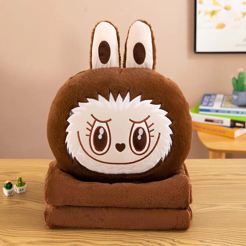 New Matte Labubu Fabric Pillow, Quilt, Air Conditioner Blanket, Car Cushion, Backpack, Hand-held Car Blanket