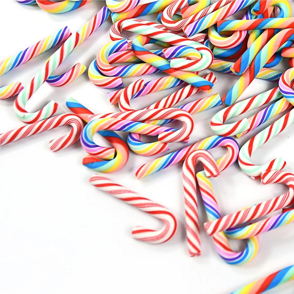 10/30/50 Buc Mini Acadea Baston Decor de Crăciun Roșu Alb Rășină Bomboană DIY Meșteșuguri Pandantiv Xmas Navidad Decor Acasă 2025 Anul Nou