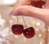 Earrings With High-End Feel, Red Fruit Cherries Earrings, Personalized Pendant Long Earrings.