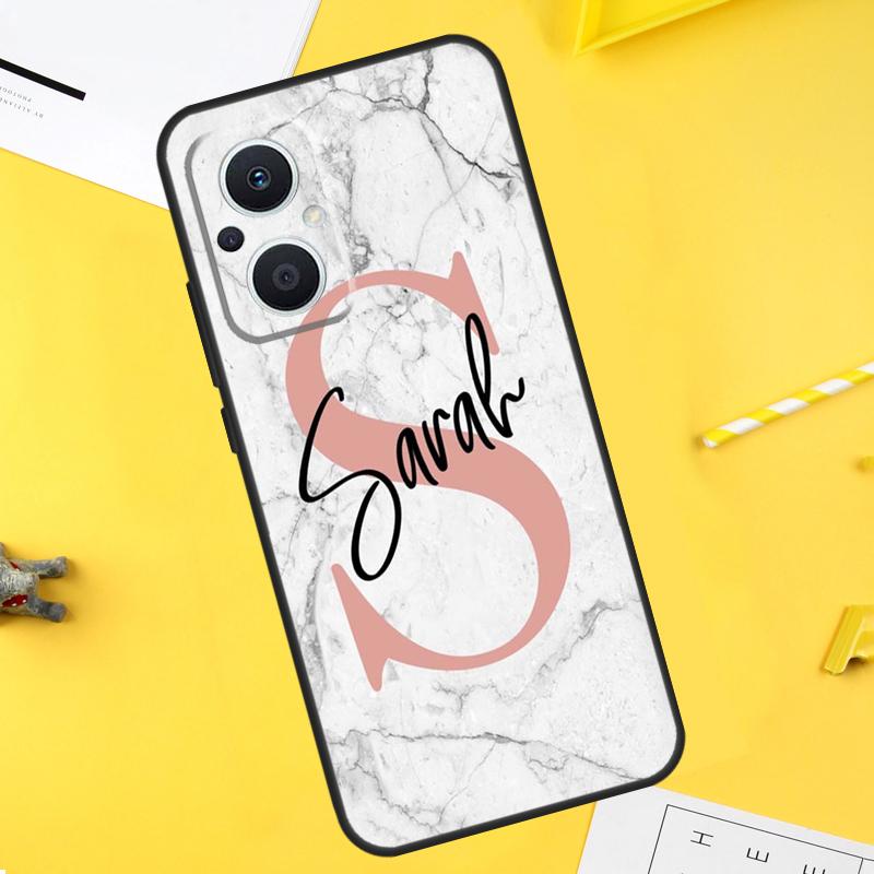 PERSONALIZED CUSTOM MARBLE NAME Case For OPPO Reno 7 Reno 10 Pro 4 5 6 8 Lite 8T 4Z 5Z OPPO Find X6 X5 Pro X2 X3 Neo Cover