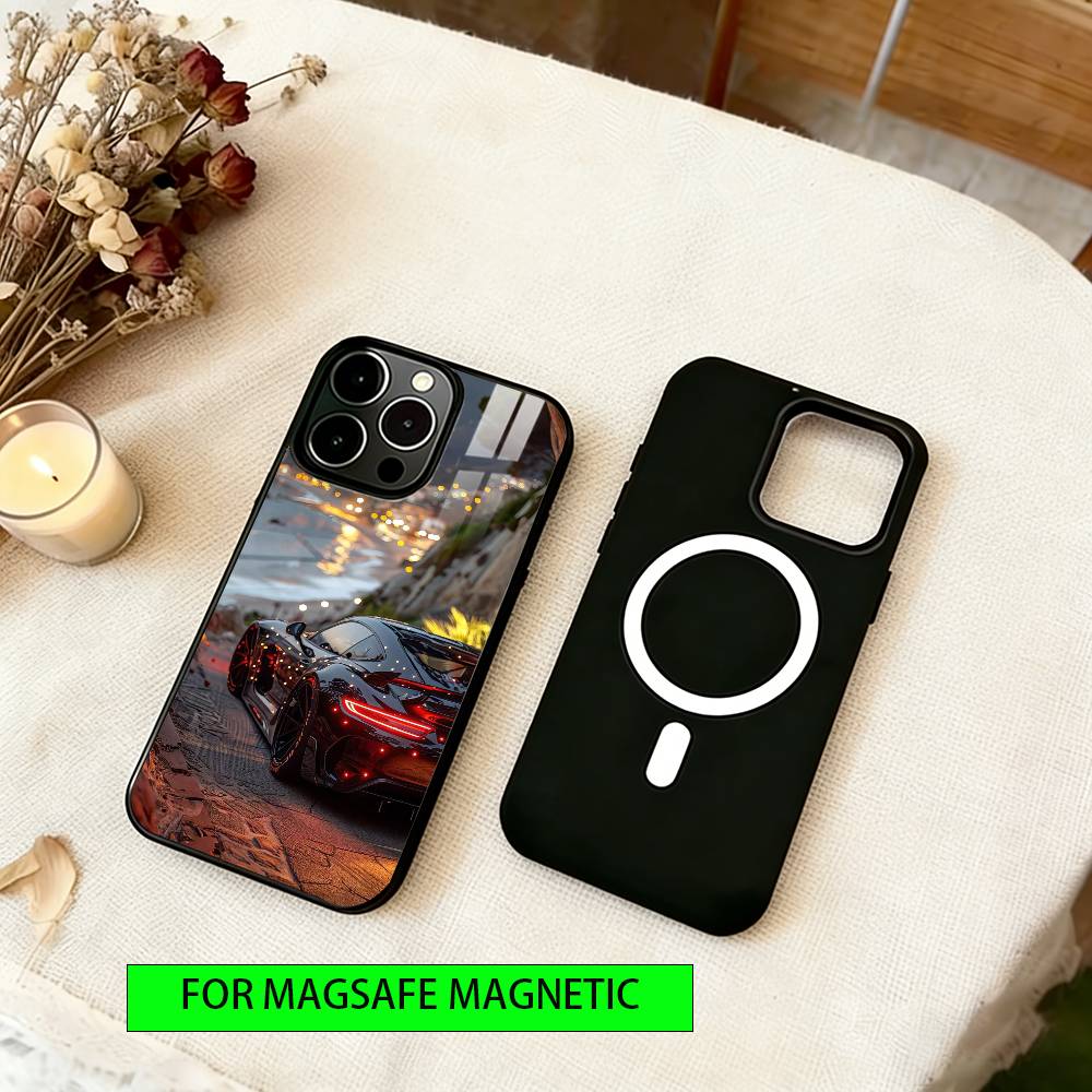 Super Car Phone Case For iPhone17,16,15,14,13,12,11 Plus,Pro Magnetic with Magsafe Wireless Charging