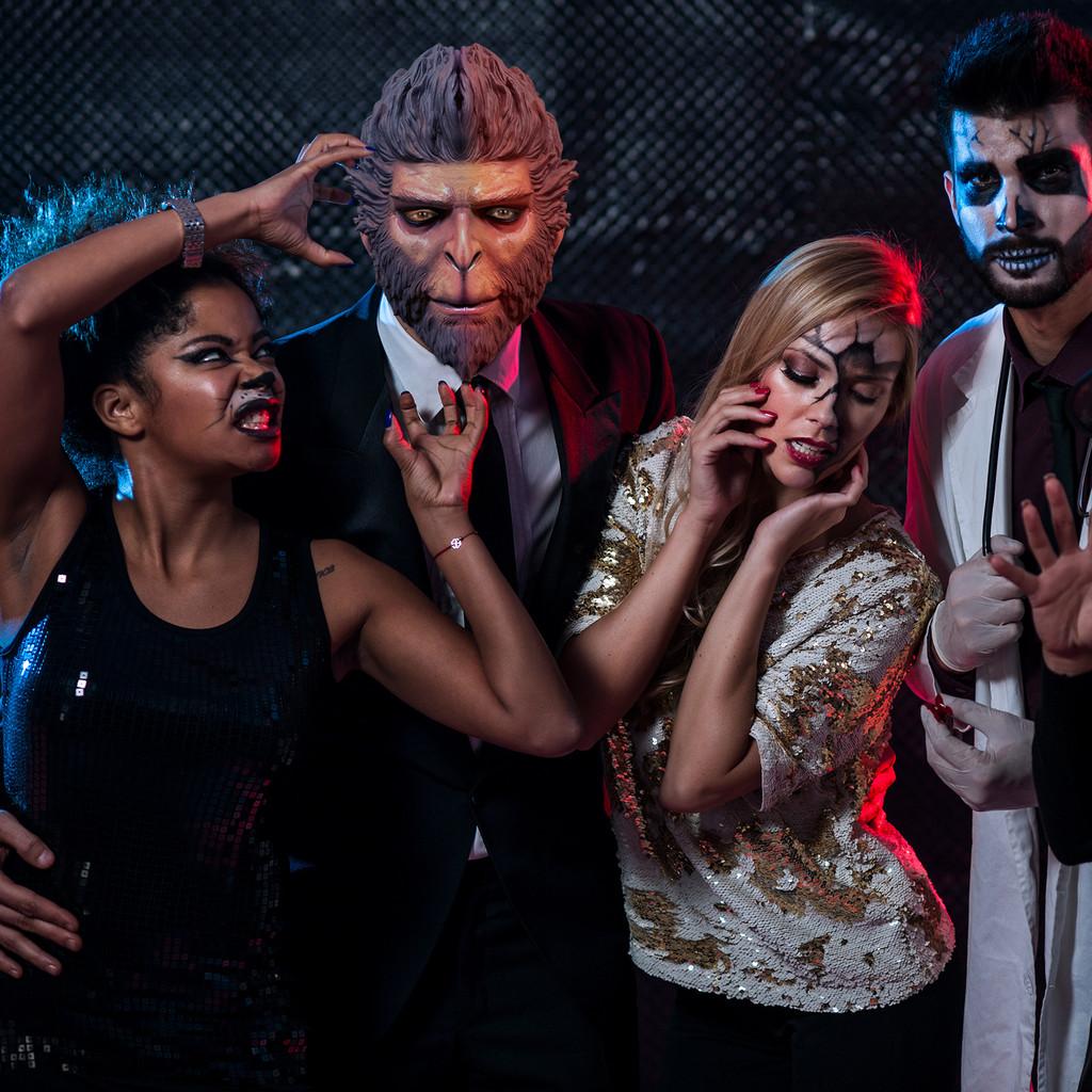 Schwarze Wukong Mythische Affenmaske für Halloween-Kostümparty und Cosplay-Requisiten