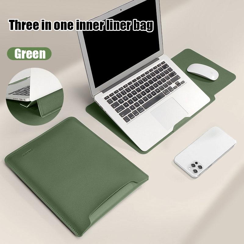 Sacoche Étui Housse d'ordinateur portable Trois-en-un Avec support Pour Apple Macbook 16 15 13 11 pouces Pour Lenovo Huawei Xiaomi ASUS Sacs pour Ordinateur Portable 15.6-16 in vert