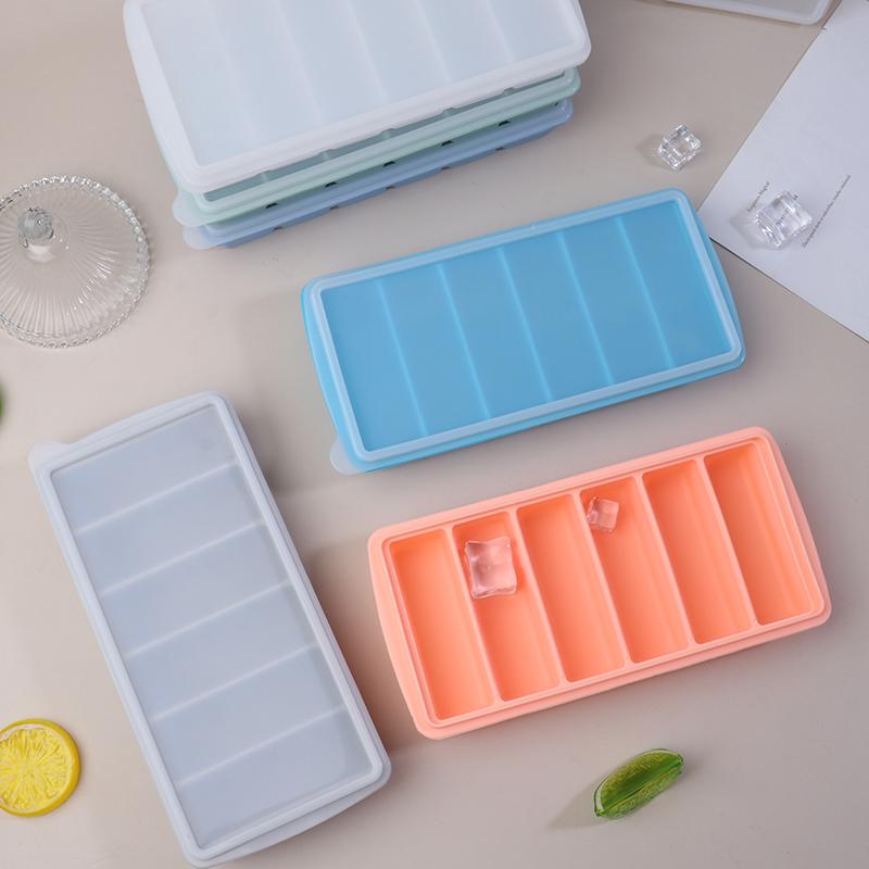 6 Grids Long Ice Cube Tray Mold Kitchen Reusable Silicone Ice Cube Mold Bpa Free Ice Maker Food Grade Silicone Ice Cubes Mould