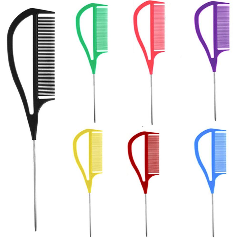Metal Pin Tail Comb Hairdressers Barbers Rat Tail Comb for Styling Teasing Wide Tooth Pick Stylist Braiding Combs