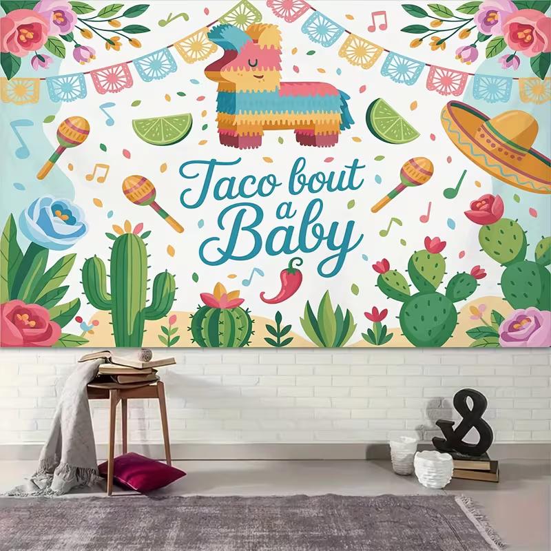 Taco Bout a Baby Backdrop, Fiesta Background Cloth, Baby Shower Decor