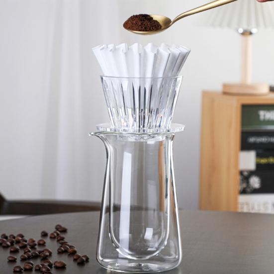 Kaffefilterkopp Imitation Kristall Ögon Design Plast 1-2 Kopp Kapacitet Platt Botten Stabil Placering Handbryggare Kaffedroppare