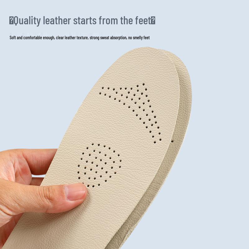Pravá kůže Tlumící prodyšná pánská vložka do bot: Silná, protiskluzová, proti zápachu, absorbující pot, hovězí kůže s latexem pro sportovní pohodlí.