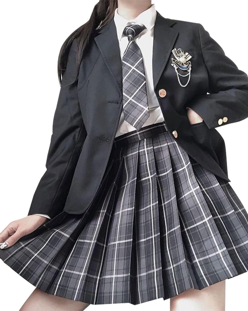 JIURUN Uniforme Regular Militar Mori Girl Lolita Saia Plissada e Gótico Plus Conjunto Fofo, Blazer, Uniforme, Blusa, Vestido, Roupas para Cross-Dressing,