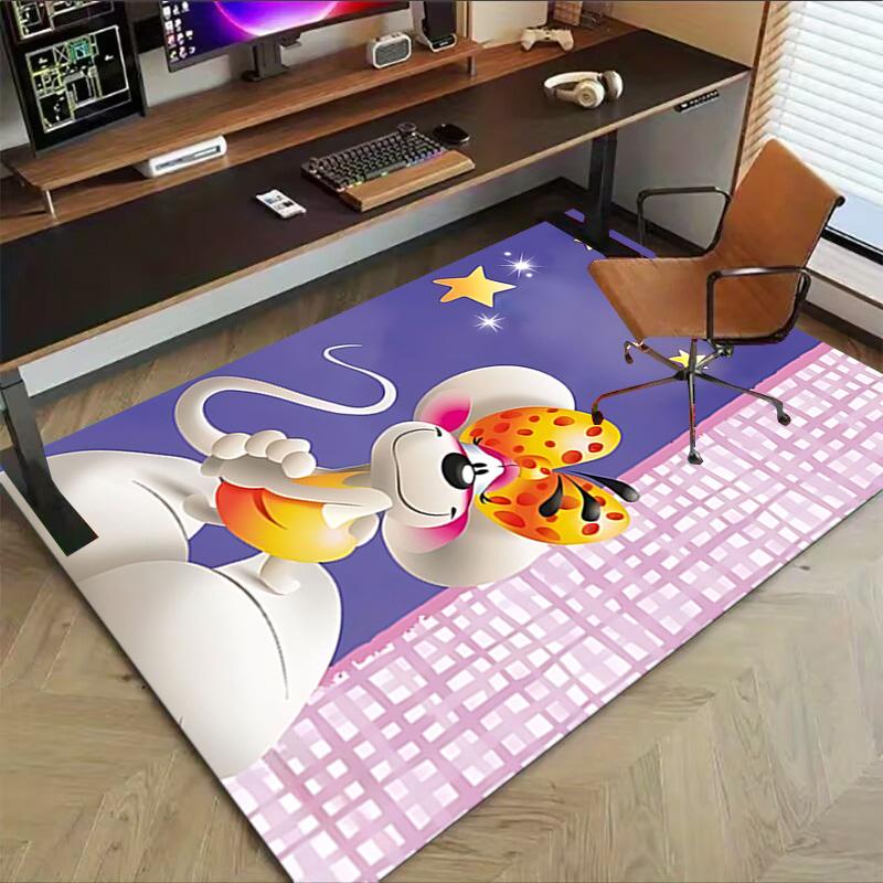 1pc Thank Cute Mice Carpet for Playroom Bedroom Living Room Sofa Home Decor,kids Game Area Rug Non-slip Floor Mat Y72340
