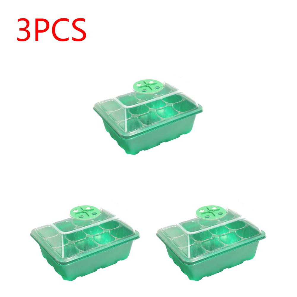 Seed Tray 12 Holes Cell Propagator Growth Thickening Seedling Start Growth Tray with Humidity Dome  For Greenhouse Plants