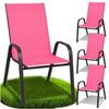 Metal Garden Chairs for Terrace, Balcony, Garden, Set, Pink, Strong X4