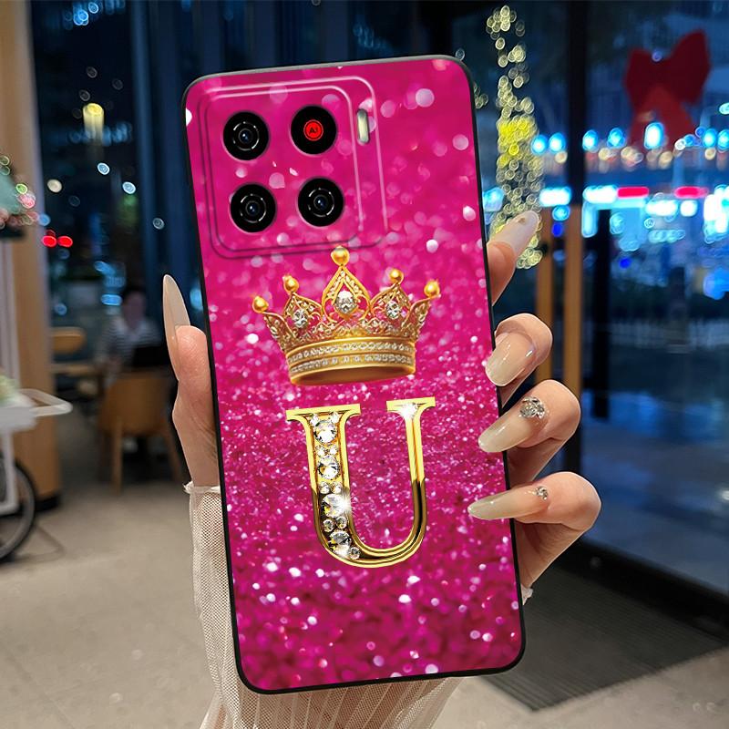 

Для ZTE Blade A56 (Z2473)/Nubia A56 Розкішний Чохол-Книжка З Літерою Для ZTE Blade A56 Pro М який Силіконовий Чорний Чохол Ударостійкий Корпус ZTE Blade A56 (Z2473