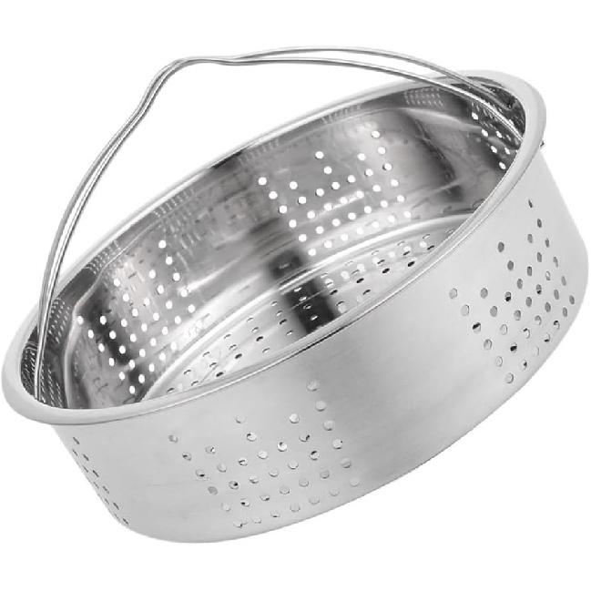 Stainless Steel Vegetable Insert Basket - Thick Food Steaming Dish Plate Cookware Tray With Handle for Vegetables, Fruits, Eggs - 20cm Pressure