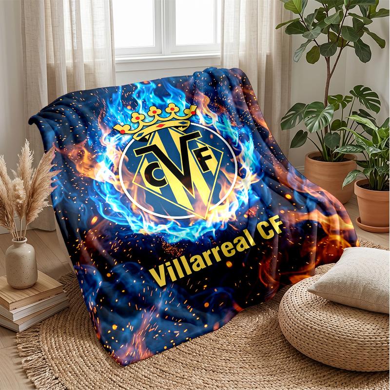 Villarreal FC Soft Flannel Fleece Blanket Lightweight Cozy Warm Throw Blanket For Sofa Bed Home Decor