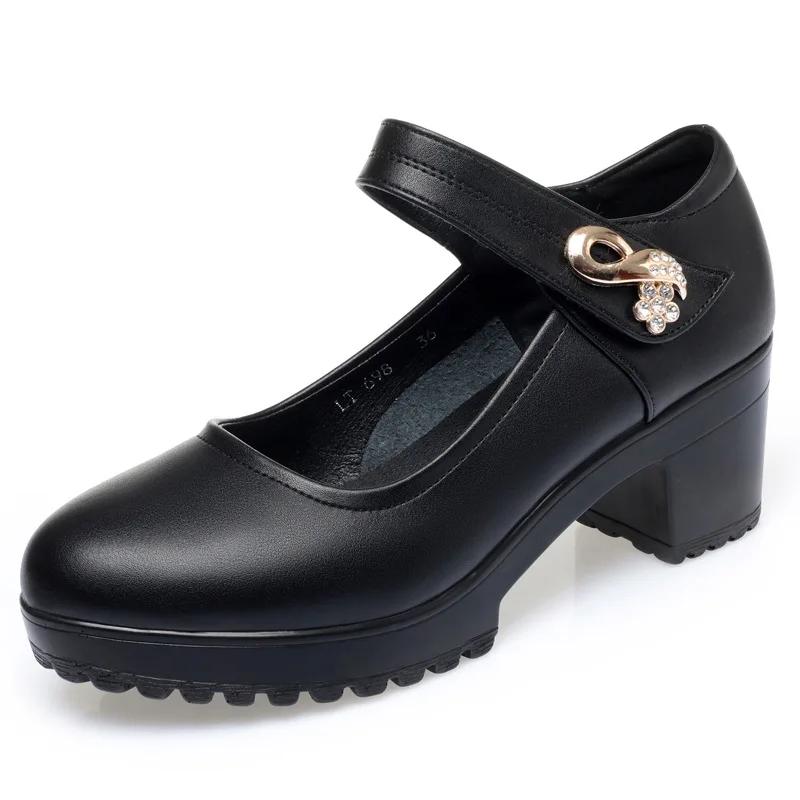 Fashion Round Toe Spring & Autumn Women High Heel Shoes for Office Lady Classic Comfort High Quality Stylish Platform Pumps