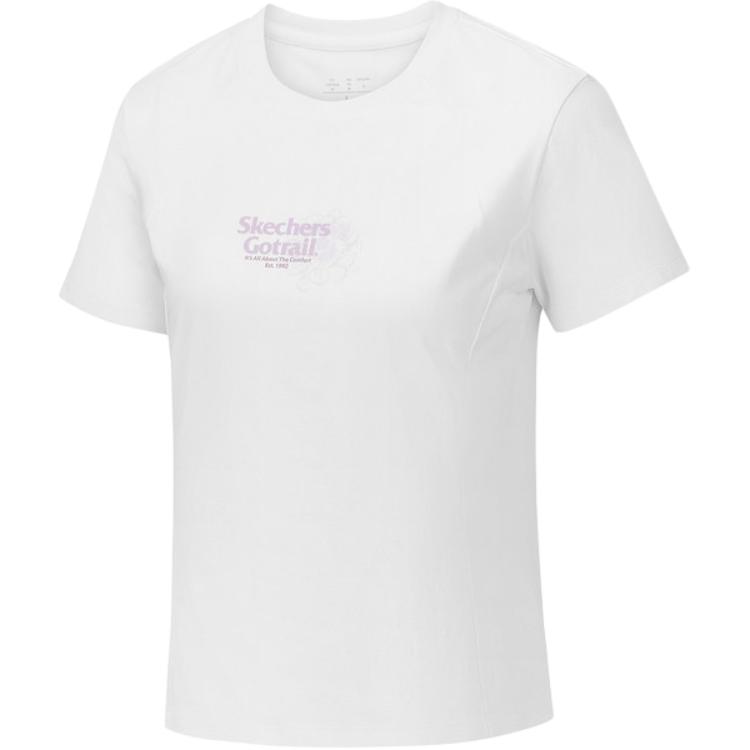 Skechers Simple Comfortable Round Neck Casual T-Shirt Women tops P326W006-0019 S