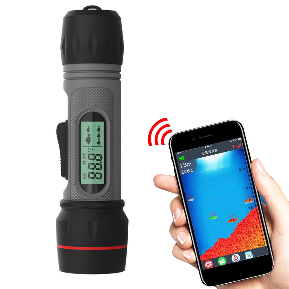 Portable Sonar Fish Finder Waterproof Wireless Bluetooth Depth Finder Ice Fish Finder with Depth Readout Display for