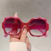 Vintage Big Frame Square Sunglasses Women Men Luxury Designer Sun Glasses Punk Pink Flower Shades