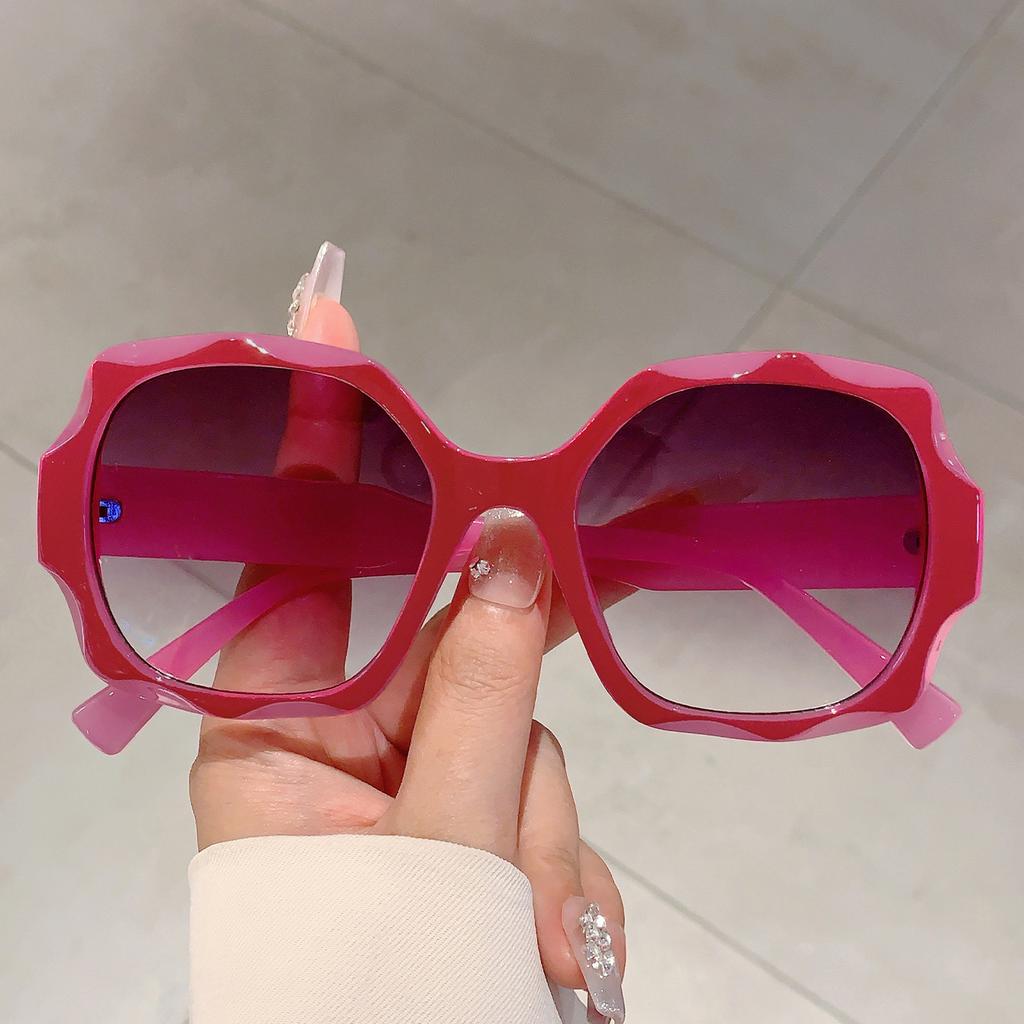 Vintage Big Frame Square Sunglasses Women Men Luxury Designer Sun Glasses Punk Pink Flower Shades